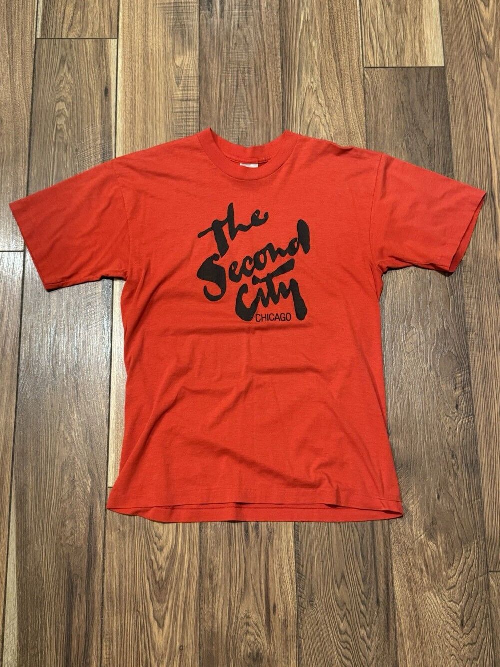 VTG 80s 90s The Second City Chicago TShirt Mens XL Red Comedy Club Single Stitch